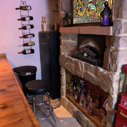 basement fireplace